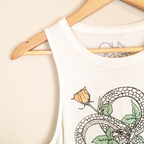 NWT Chaser Racer Back Tee Snakes & Roses - Picture 2 of 4